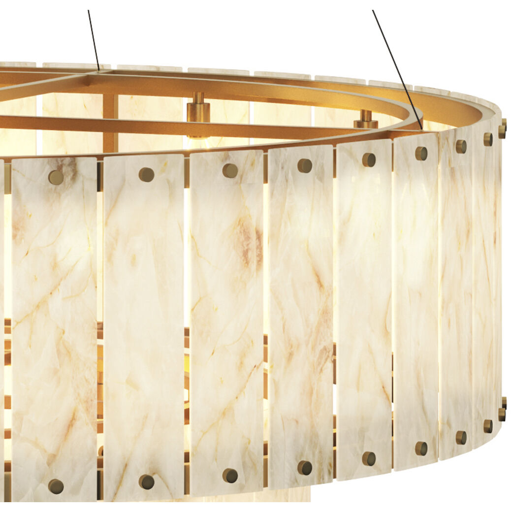 Apsara LED Cream / Antique Brass Chandelier Ceiling Light